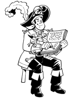 A coloring page of piet piraat